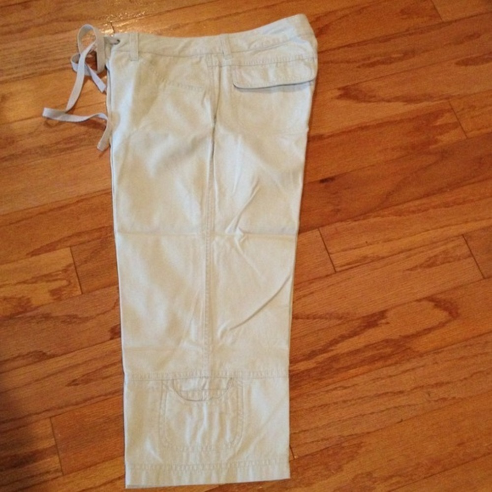 Tan Capris with tie at waist